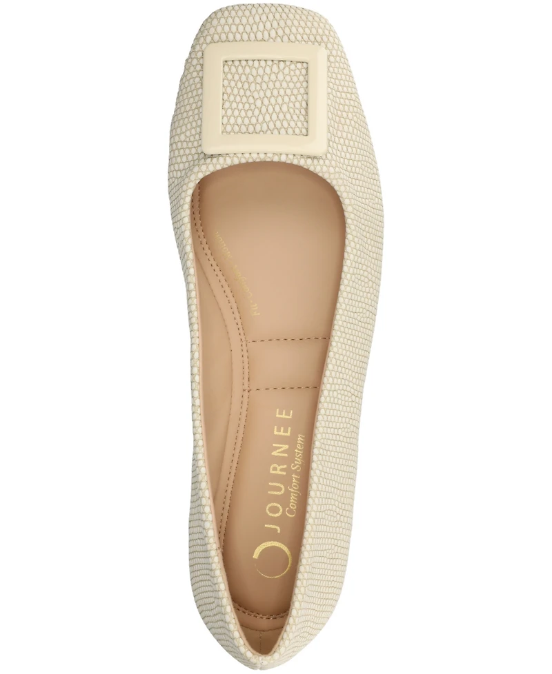 Journee Collection Women's Zimia Buckle Square Toe Ballet Flats