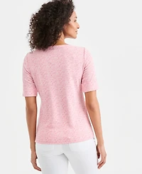Style & Co Petite Boat Neck Short-Sleeve Top, Macy's Exclusive