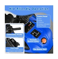 Hongge Kids Electric Ride On Motorcycle with Training Wheels and Realistic Driving Features