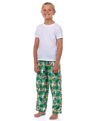 Minions Big Boys Pajama Pants Christmas Santa Minion Plaid Fleece Lounge Bottoms