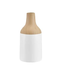 Danya B Nora Kanna Bottle Two Tone Tabletop Vase - White and Beech