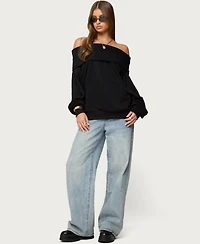 Edikted Women's Ashlee Oversized Foldover Sweatshirt