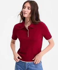 On 34th Women's Short-Sleeve Tipped Polo Sweater, Macy's Exclusive