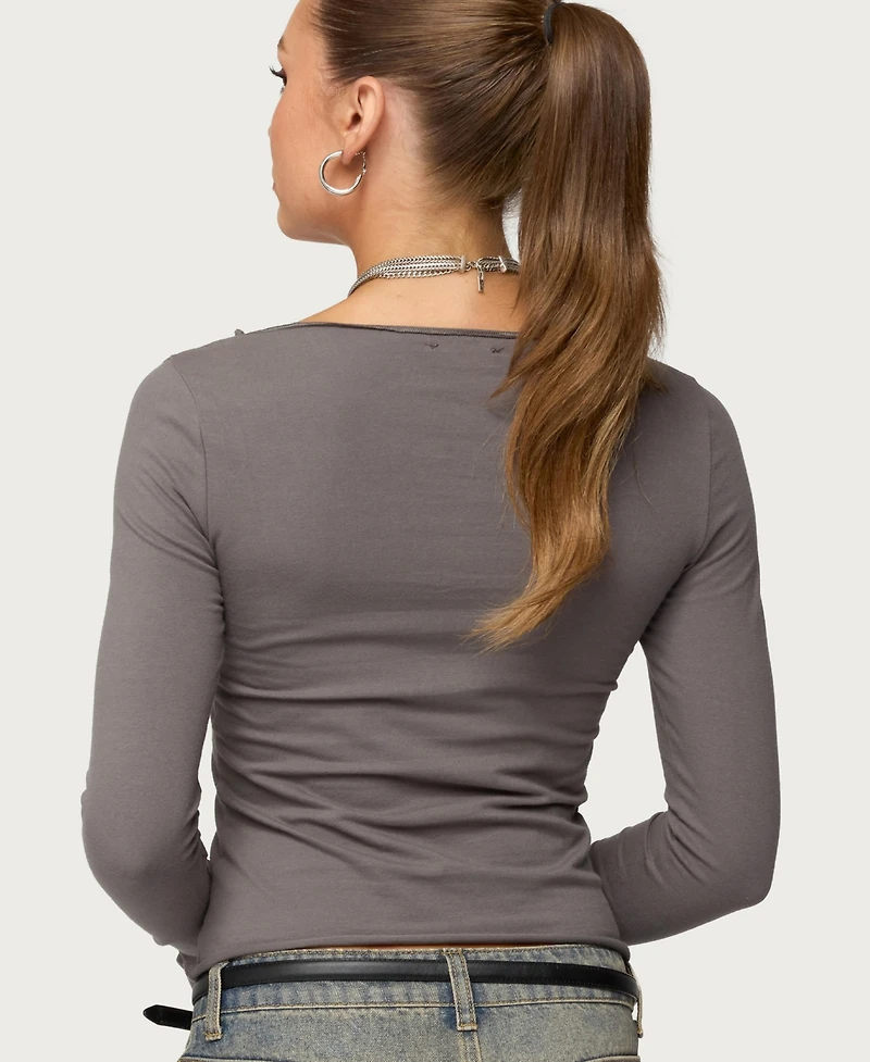 Edikted Women's Nico Boat Neck Top