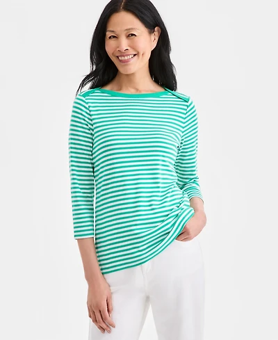 Style & Co Petite Boat Neck Top, Macy's Exclusive