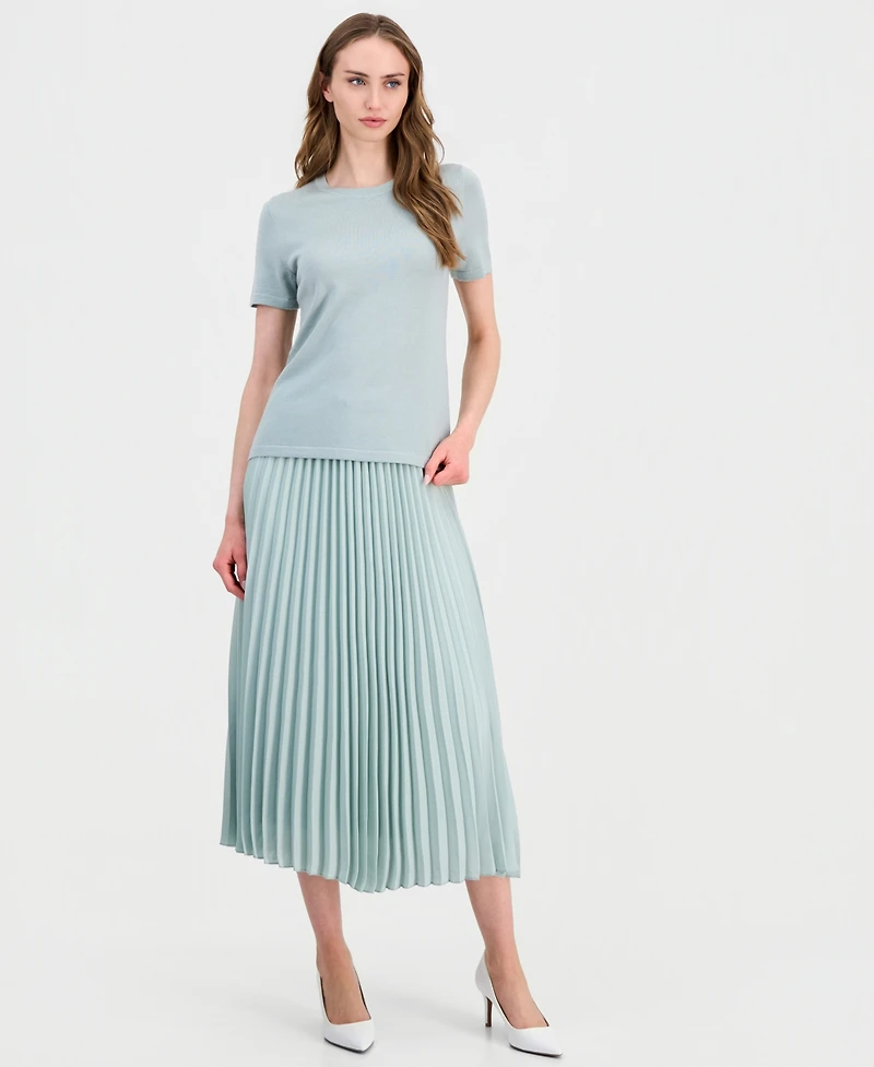 Anne Klein Women's Merino Wool Short-Sleeve Sweater