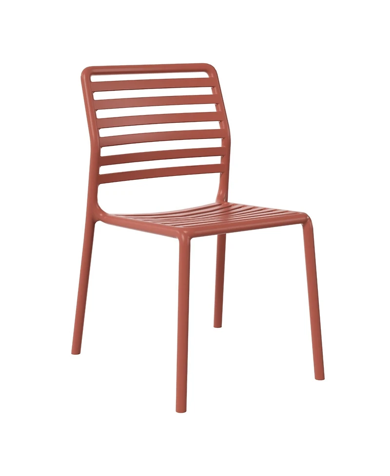WestinTrends 5-Piece Outdoor Indoor Metal Patio Dining Table Set With Stackable Plastic Patio Side Chairs