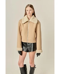 English Factory Women's Double Face Soft Jacket