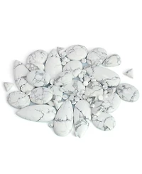 American West Jewelry Sterling Silver White Howlite 3-Stone Ring