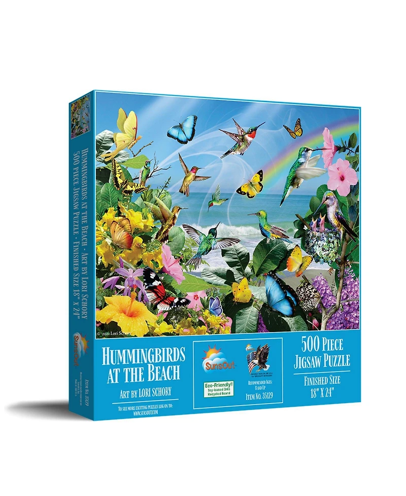 SunsOut Hummingbirds at the Beach 500 piece Jigsaw Puzzle for Adults