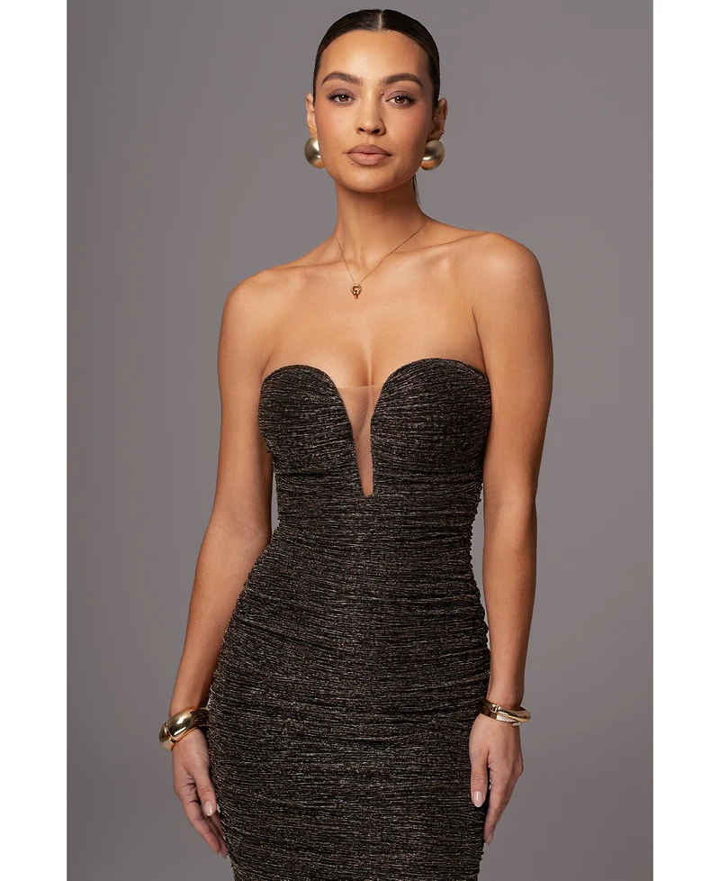 Jluxlabel Women's Metallic Mesh Maxi Dress