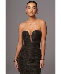 Jluxlabel Women's Metallic Mesh Maxi Dress