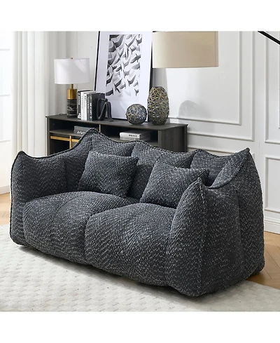 Streamdale Furniture Plush Beanbag Sofa with Foam Core for Two