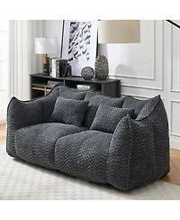 Streamdale Furniture Plush Beanbag Sofa with Foam Core for Two