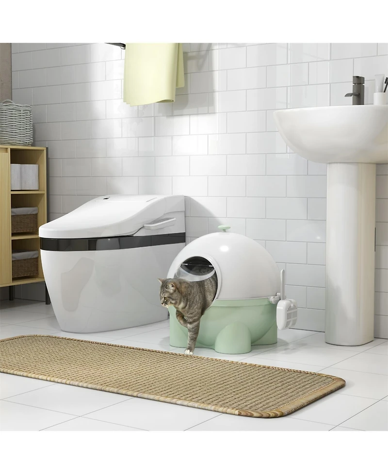 Aostirmotor Large Hooded Cat Litter Box with Lid
