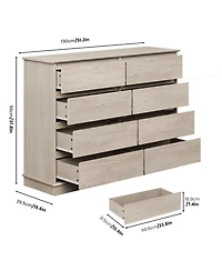 gaomon 8 Drawer Dresser for Bedroom, Wide Wooden Chest of Drawers with Top