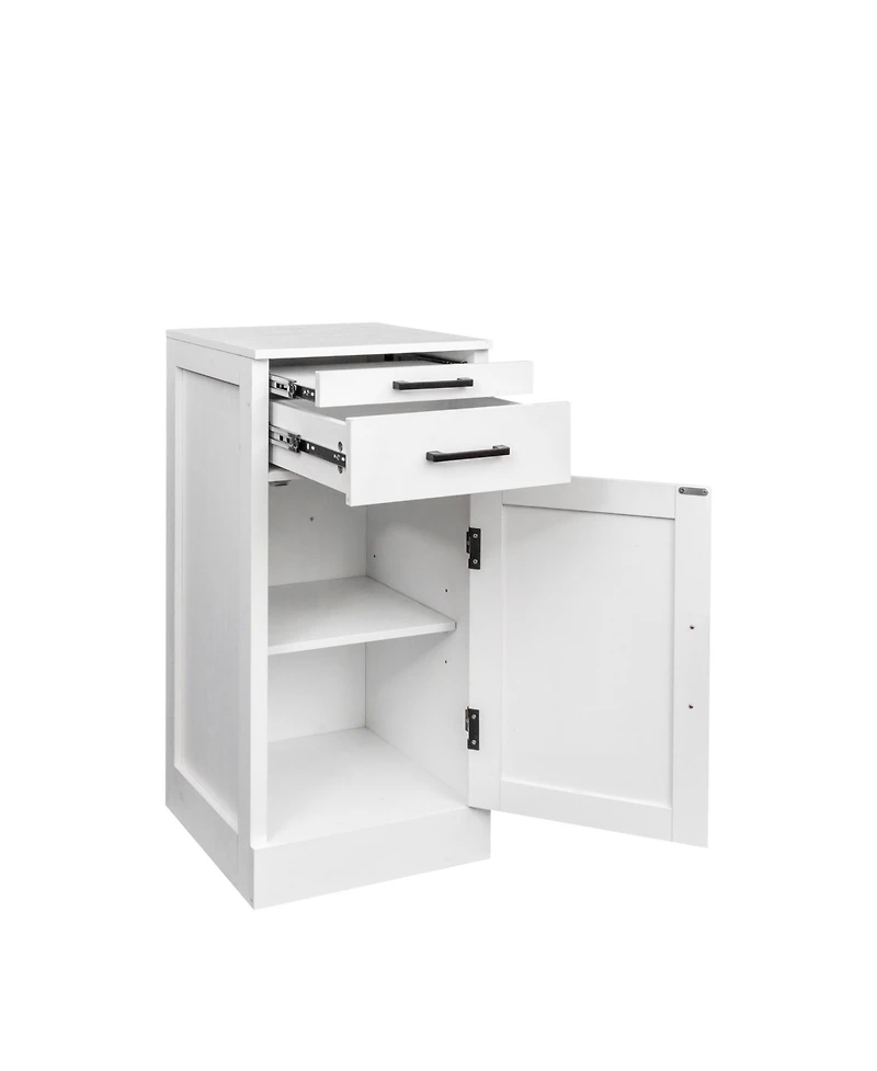 Streamdale Furniture Modular Wine Bar Hutch Cabinet (White