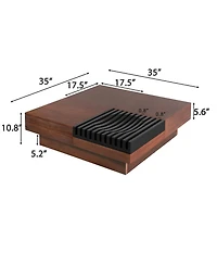 Streamdale Furniture Acacia Wood Coffee Table - Retro Style with Storage