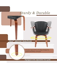 Streamdale Furniture Bentwood Swivel Dining Chairs (Set of 2)