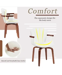 Streamdale Furniture Bentwood Swivel Dining Chairs (Set of 2)