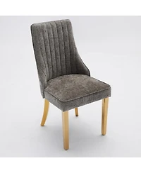 Streamdale Furniture Chenille Dining Chairs Set of 2 (Gray)