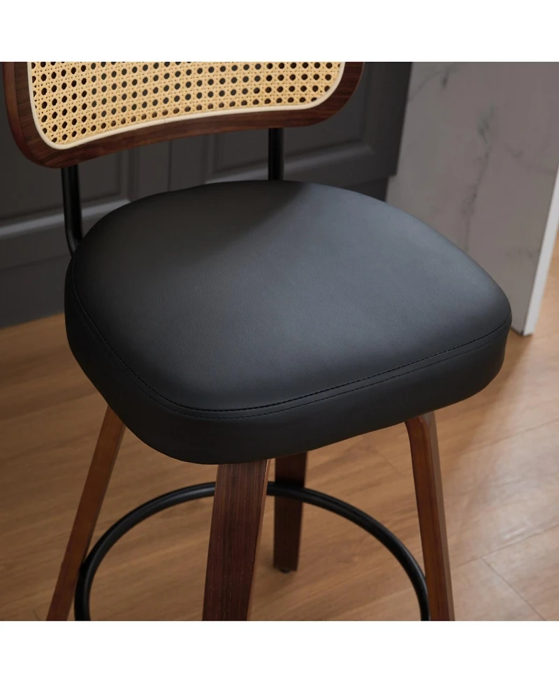 Streamdale Furniture Rattan Counter Height Swivel Bar Stools (Set of 2)