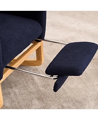 Streamdale Furniture Navy Blue Rocking Chair with Footrest & Pocket