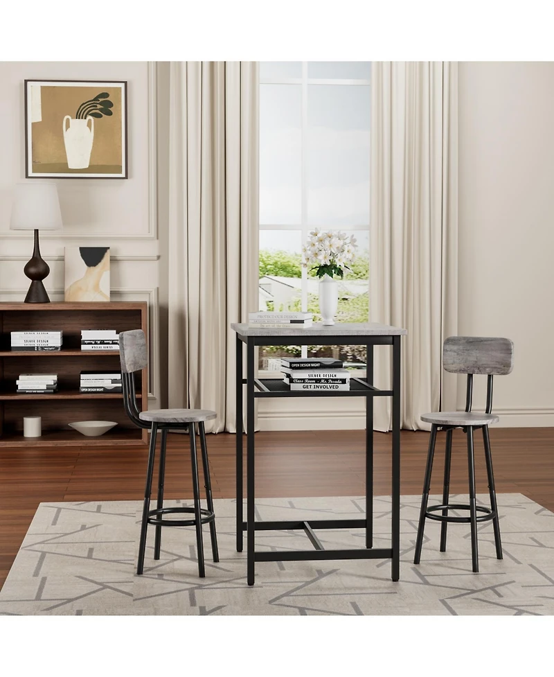 Streamdale Furniture Bar table, equipped with 2 bar stools, with backrest and partition