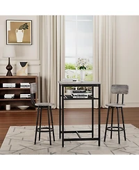 Streamdale Furniture Bar table, equipped with 2 bar stools, with backrest and partition