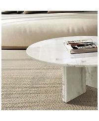 Streamdale White Marble Coffee Table Set - Living Room Tables