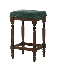 Streamdale Furniture Streamdale Rustic Walnut Counter Stools (Set of 2) - 26 Inch, Padded Seat