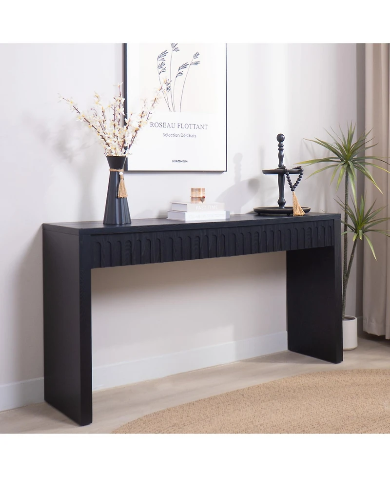 Streamdale Furniture Modern Black Console Table with 4 Drawers – 59.2" Entryway Table with Storage