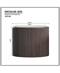 Streamdale Furniture Marble Coffee Table - Round End Table - Dark Brown