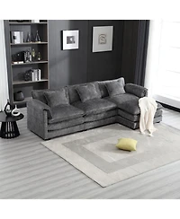 Streamdale Furniture Streamdale Oversized Sectional Cloud Couch, Modern Chenille L Shape, Ottoman & Memory Foam