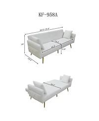 Streamdale Furniture Teddy Upholstered Loveseat Sofa Bed with Adjustable Back