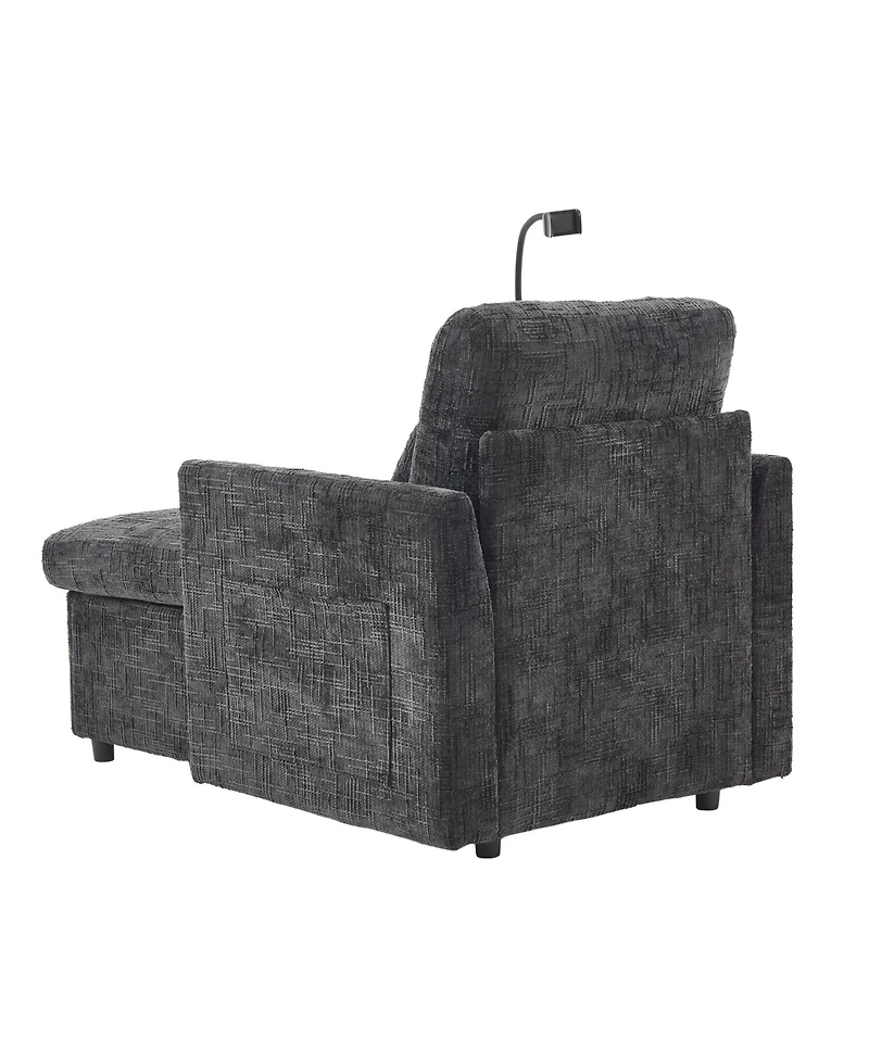 Streamdale Furniture Multifunctional Chenille Recliner Sofa with Storage & Phone Bracket
