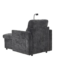 Streamdale Furniture Multifunctional Chenille Recliner Sofa with Storage & Phone Bracket