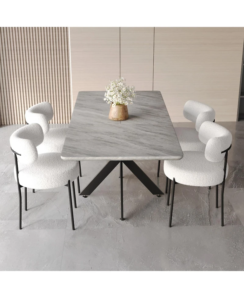Streamdale Furniture Extendable Dining Table Set with Upholstered Chairs