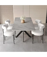 Streamdale Furniture Extendable Dining Table Set with Upholstered Chairs
