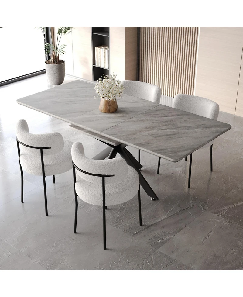 Streamdale Furniture Extendable Dining Table Set with Upholstered Chairs