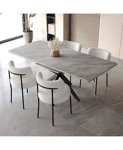 Streamdale Furniture Extendable Dining Table Set with Upholstered Chairs