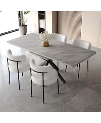 Streamdale Furniture Extendable Dining Table Set with Upholstered Chairs