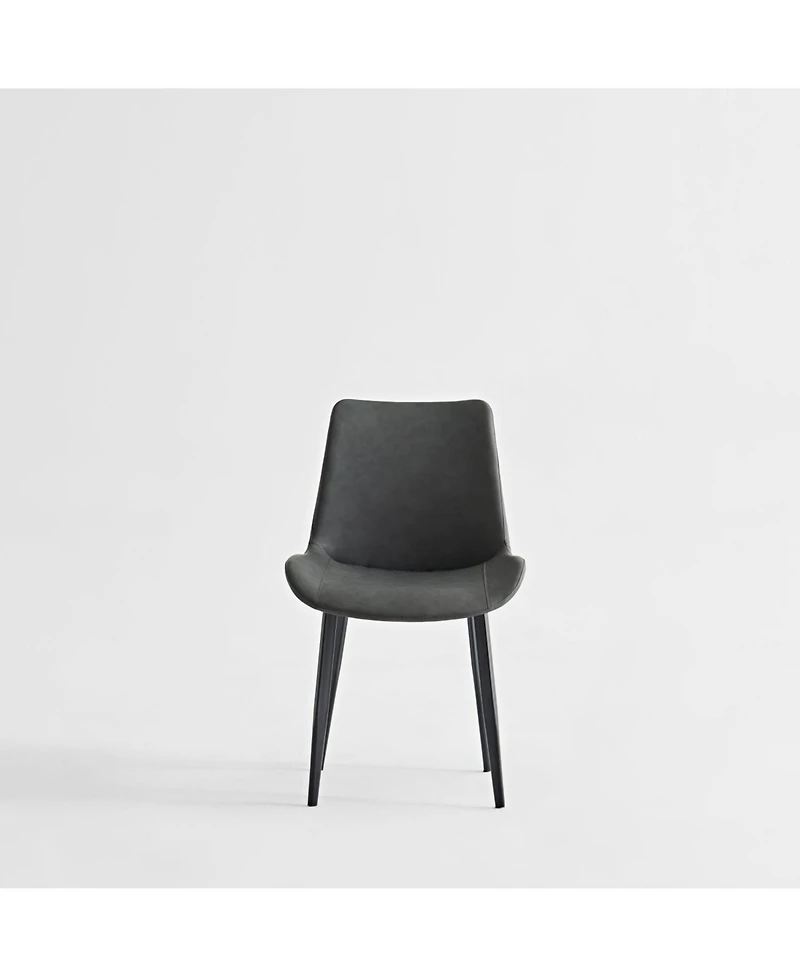 Streamdale Grey Pu Leather & Iron Leg Dining Table Set (2-Piece)