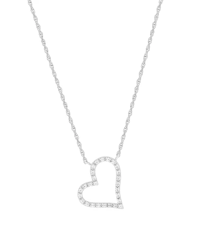 Macy's Diamond Pendant Necklace (1/10 ct. t.w.) in Sterling Silver and Rhodium