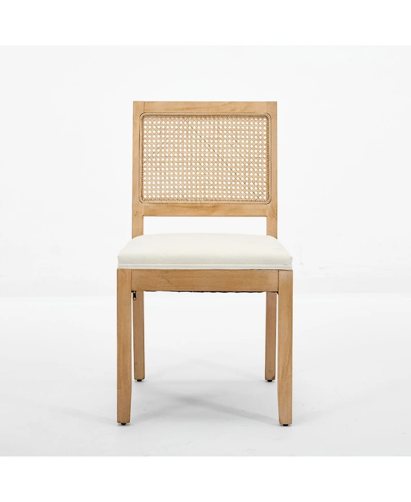 Streamdale Furniture Streamdale Farmhouse Rattan Dining Chairs, Set of 2