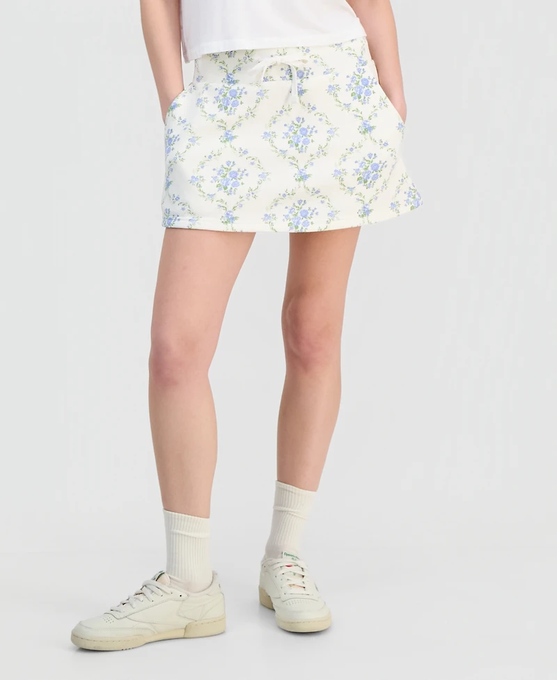 Rebel Veil Juniors' Paisley-Print Drawstring Skort