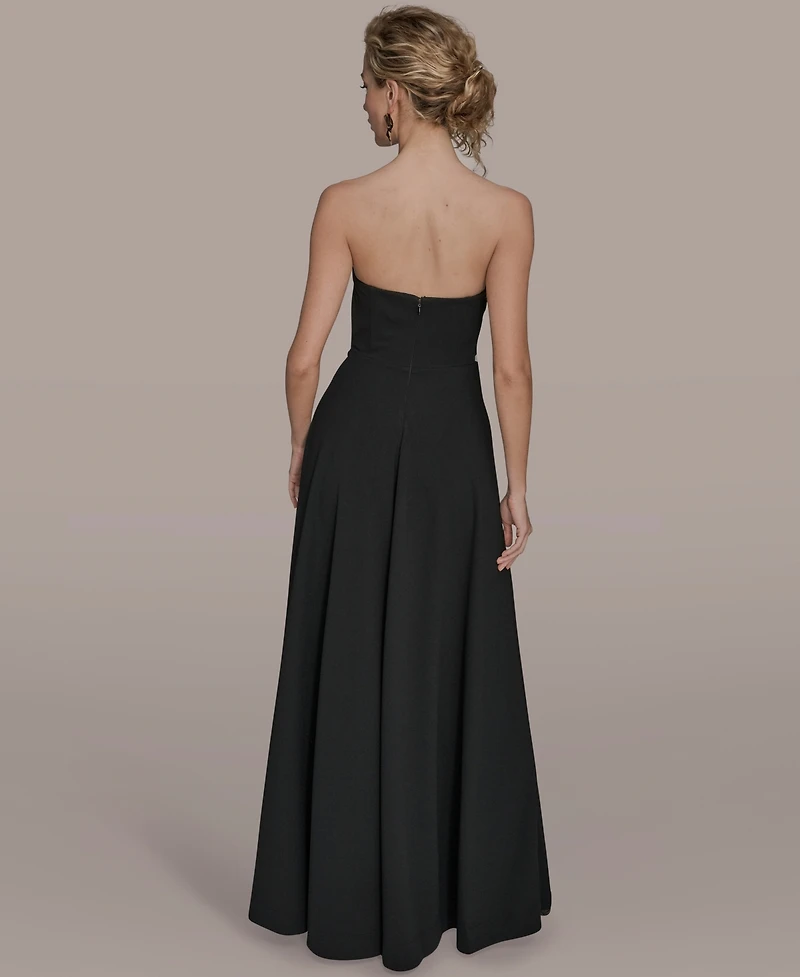 Donna Karan New York Women's Strapless Floral Hot Fix Maxi Dress