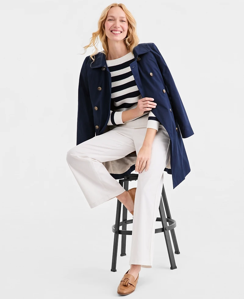 Style & Co Women's Ribbed Cotton Striped Boatneck Sweater, Macy's Exclusive