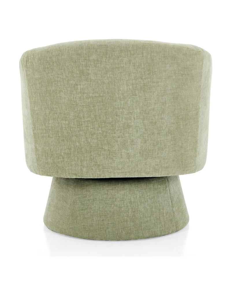 Streamdale Furniture Chenille Swivel Accent Chair - 360 Rotating Barrel, Green