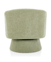 Streamdale Furniture Chenille Swivel Accent Chair - 360 Rotating Barrel, Green
